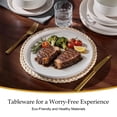 thumbnail image 3 of Vesteel 12-Piece Dinnerware Set for 4, Handcrafted Ceramic Plates and Bowls Set, Speckled Stoneware Dishes Set for Family, Microwave & Dishwasher Safe - Speckled White, 3 of 10