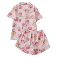 thumbnail image 5 of XIAOCHA Womens Short Sleeve Pajama Set Casual Fruit Print Button Front Top And Shorts Outfit Comfortable Lightweight Sleepwear Pajama Set With Pockets, 5 of 5