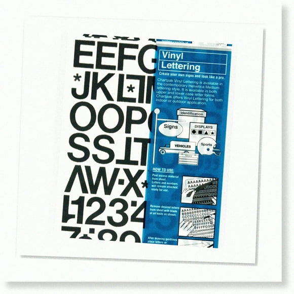 Premium Black Vinyl Letters and Numbers - 1 Inch Height, Self-Adhesive, Pack of 88 (01030)