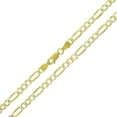 thumbnail image 1 of 14K Gold Plated Sterling Silver Figaro Pave Chain Necklaces 3MM-10.5MM, Solid 925 Italy, Next Level Jewelry, 1 of 6