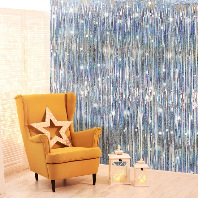 BESTYASH 4Ud Fringe Foil Plateado Para Fiesta Ambiente Único Ideal Para Celebraciones En Casa