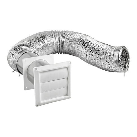 

Lambro 1379W Louvered Hood Vent Kit w/ UL 2158A Transition Duct White 4 x8