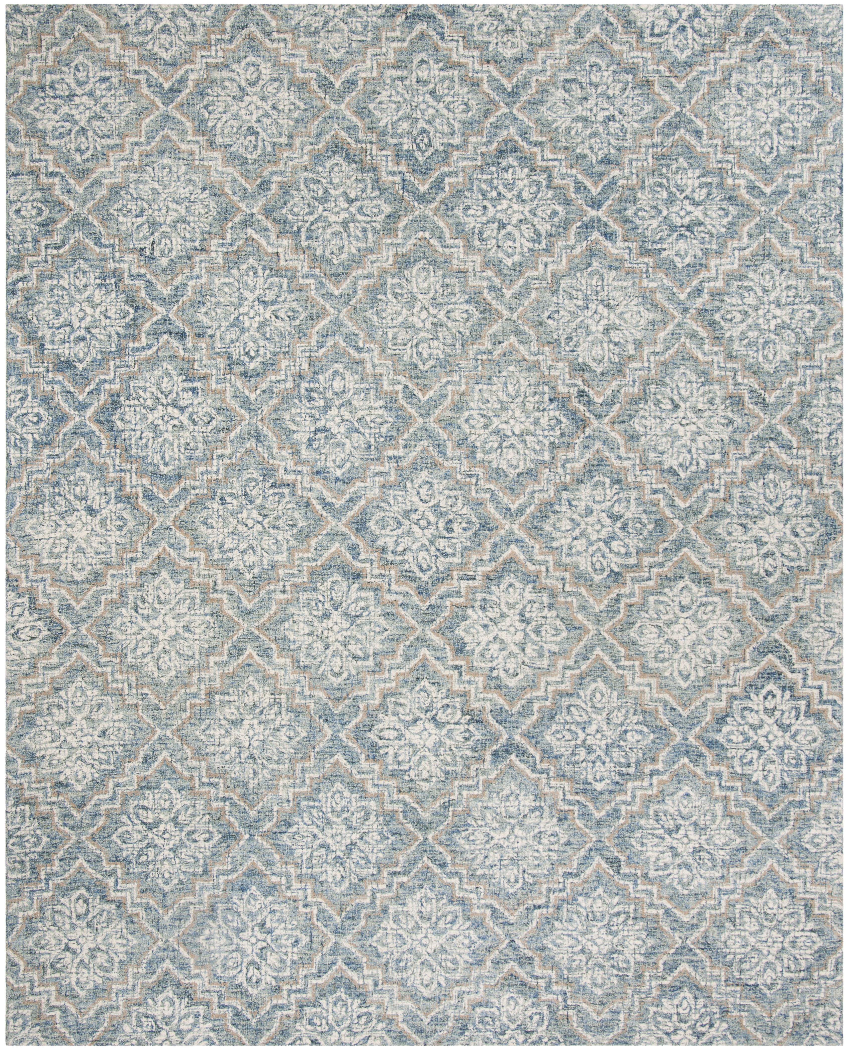 SAFAVIEH Abstract Drew Abstract Wool Area Rug, Blue/Gray, 10' x 14'