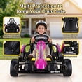thumbnail image 4 of VIBESPARK Drift Go Kart, 24V 10AH Electric Go Kart for Kids Ages 6-14, 360° Drift Mode, Ride On Car with Backrest & Adjustable Seat, 300W Dual Motors, Max Speed 7.5mph/h, Pink, 4 of 9