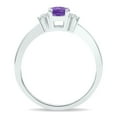 thumbnail image 2 of SZUL Women's Amethyst and Diamond Half Moon Ring in 10K White Gold, 2 of 5