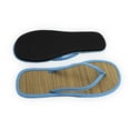 thumbnail image 3 of XIMIN Women's Bamboo Flip Flop Non Slip Lightweight Indoor Summer Beach Sandals Woven Straw Bamboo Slippers Summer Beach Comfy Footwear (10, Blue), 3 of 4