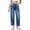 Dark Blue, variant on Women's Stretchy Mid Rise Barrel Jeans - Vintage Loose Wide Leg Cropped Denim Pants Y2K Baggy Boyfriend Jeans Trendy Casual Capri Length for Summer(Blue/L)