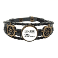 thumbnail image 1 of Soy la niña tonta Pulsera marina tejida en cuero, 1 of 4