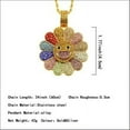 thumbnail image 7 of Sunflower Colorful Petal Smiley Face Necklace Spinning Murakami Takashi Necklace, 7 of 7