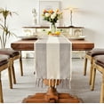 thumbnail image 3 of Linen Table RunnerRustic Table Runner with Tassels, Cotton Linen Farmhouse Table Decoration for Holiday Party, Wedding and Dining, 142 Inches, 3 of 5