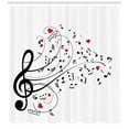 thumbnail image 3 of Ambesonne Music Shower Curtain, Treble Chef Music Melodies, 69"Wx84"L, White Dark Coral, 3 of 3