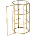 thumbnail image 1 of HUGFEGWE Clear Jewelry Trinket Ornate Earring Box Organizer Decorative Box Storage (Gold, Back), Copper U2537-17169, 1 of 8