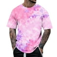 thumbnail image 2 of Dolkfu Short Sleeve Mens Casual Shirts Pink Novelty Tie Dye T Shirt Crew Neck Funny Breathable Men Graphic Tees,L, 2 of 5