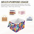 thumbnail image 6 of Yayeee Collapsible Cube Storage Bin with Lid Fabric Closet Decorative Basket with Handles, Colorful Leaves, 6 of 7