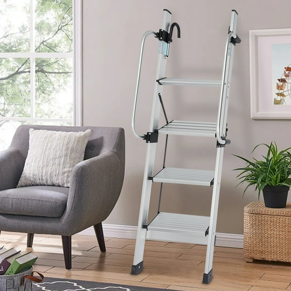 4-Step Aluminum Alloy Portable Stairs Dormitory 2-Bed Stairs High Load-Bearing Installation Stairs