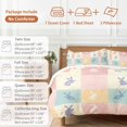 thumbnail image 6 of King 4 Piece Bedding Set Vintage Spring Easter Abstract Rabbit Soft Breathable Duvet Cover and Pillowcase, Colorful Checkered Plaid Duvet Cover Set Bed Sheets for Bedroom Dormitory Guest Room, 6 of 9