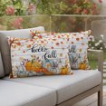thumbnail image 3 of Outdoor Pillow Covers 20x12 Set of 2, Fall Pumpkin Waterproof Patio Throw Pillow Covers for Couch Sofa Chair, Orange White Thanksgiving Maple Leaf Decorative Pillowcases for Throw Pillows, 3 of 9