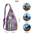 thumbnail image 4 of Floral Vintage Sling Backpack - Hippie Boho Shoulder Bag, Multi-Pocket Travel Daypack, 4 of 4