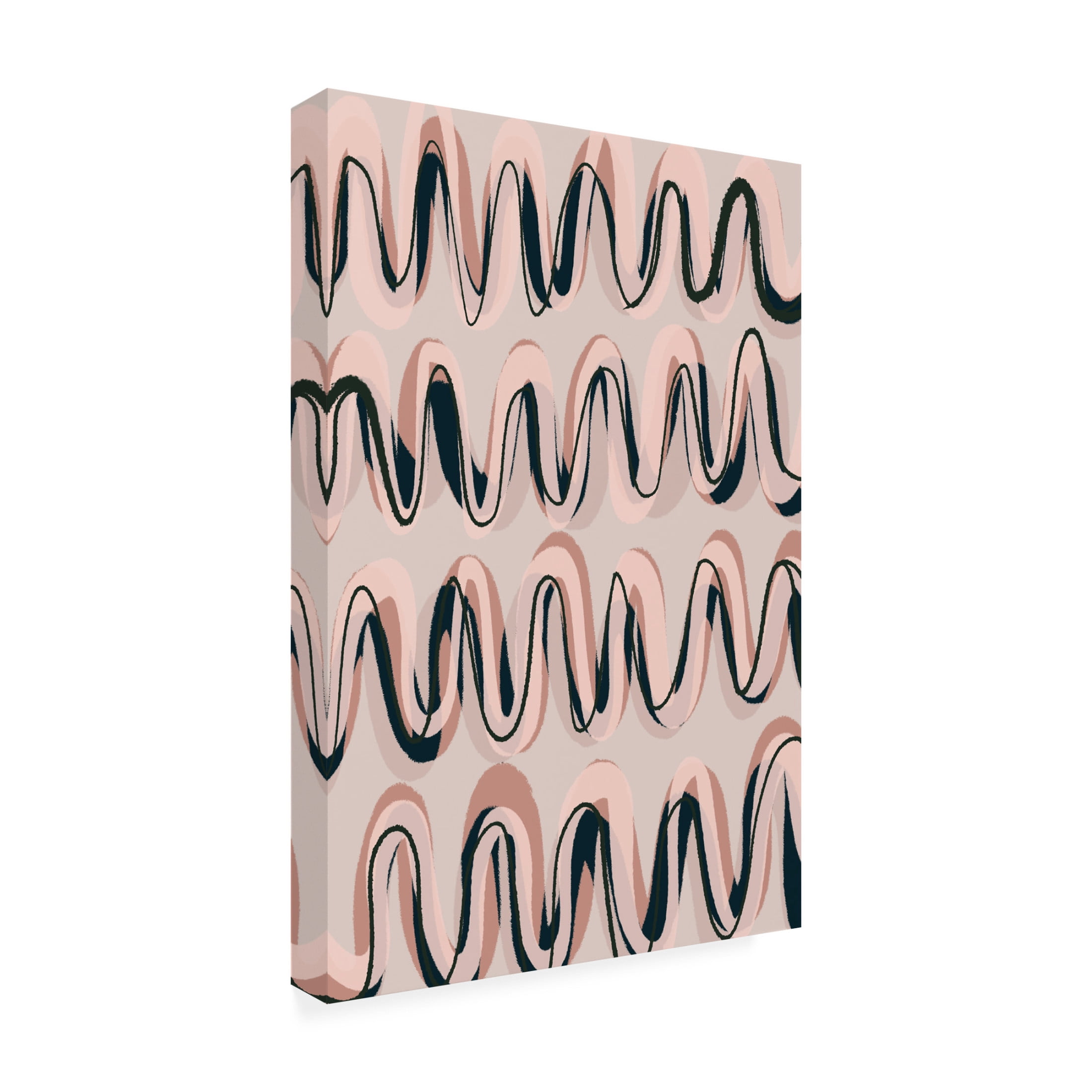 Canvas Wall Art - Treechild 'Beige Blue Pastel Waves' Wall Art for Living Room, Bedroom, or Office D?cor by Trademark Fine Art - 22 x 32 Inches