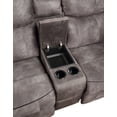 thumbnail image 6 of Steve Silver Nashville Faux Suede Glider Reclining Loveseat with Console, Gray, 6 of 9
