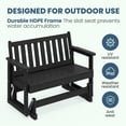 thumbnail image 5 of LOYALICE Outdoor Glider Rocking Chair,2 Person Bench Swings for Outside,HDPE All-Weather Resistant 2-Person Loveseat, Patio Glider with 660LBS Capacity for Backyard Garden Porch, Black, 5 of 7