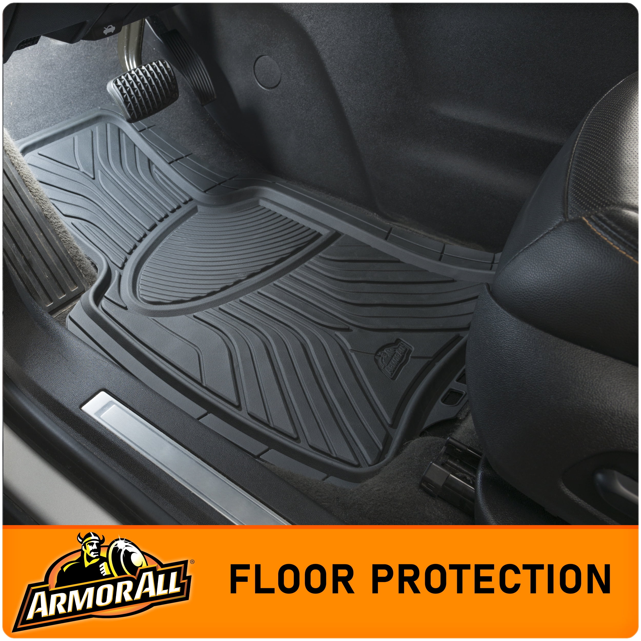 Armor All 4 Piece Rubber All-Season Trim-to-Fit Floor Mats Gray, 78847WDC