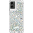 thumbnail image 2 of Case for Motorola Moto G 5G 2024 Case Glitter Liquid Cute Clear Phone Case Floating Quicksand Shockproof Protective Bumper Soft TPU Cover for Moto G 5G 2024 Love Sliver YB, 2 of 14