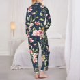 thumbnail image 5 of Kll Vintage Floral Print Women'S Long Sleeve Pajamas With Pants Sleepwear Loungewear 2 Set-Large, 5 of 9