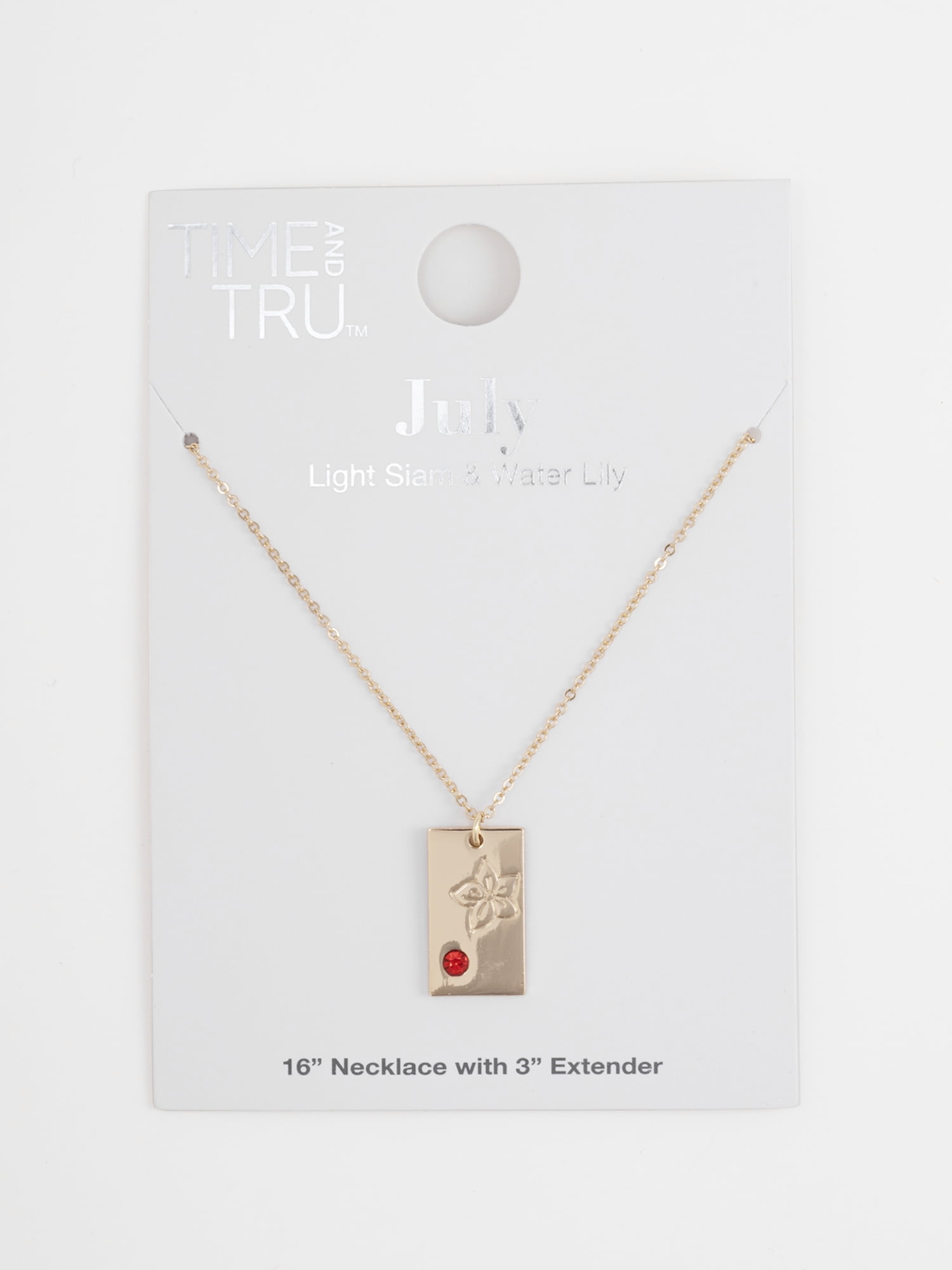 Time and Tru Women's Goldtone Necklace, July Birthstone