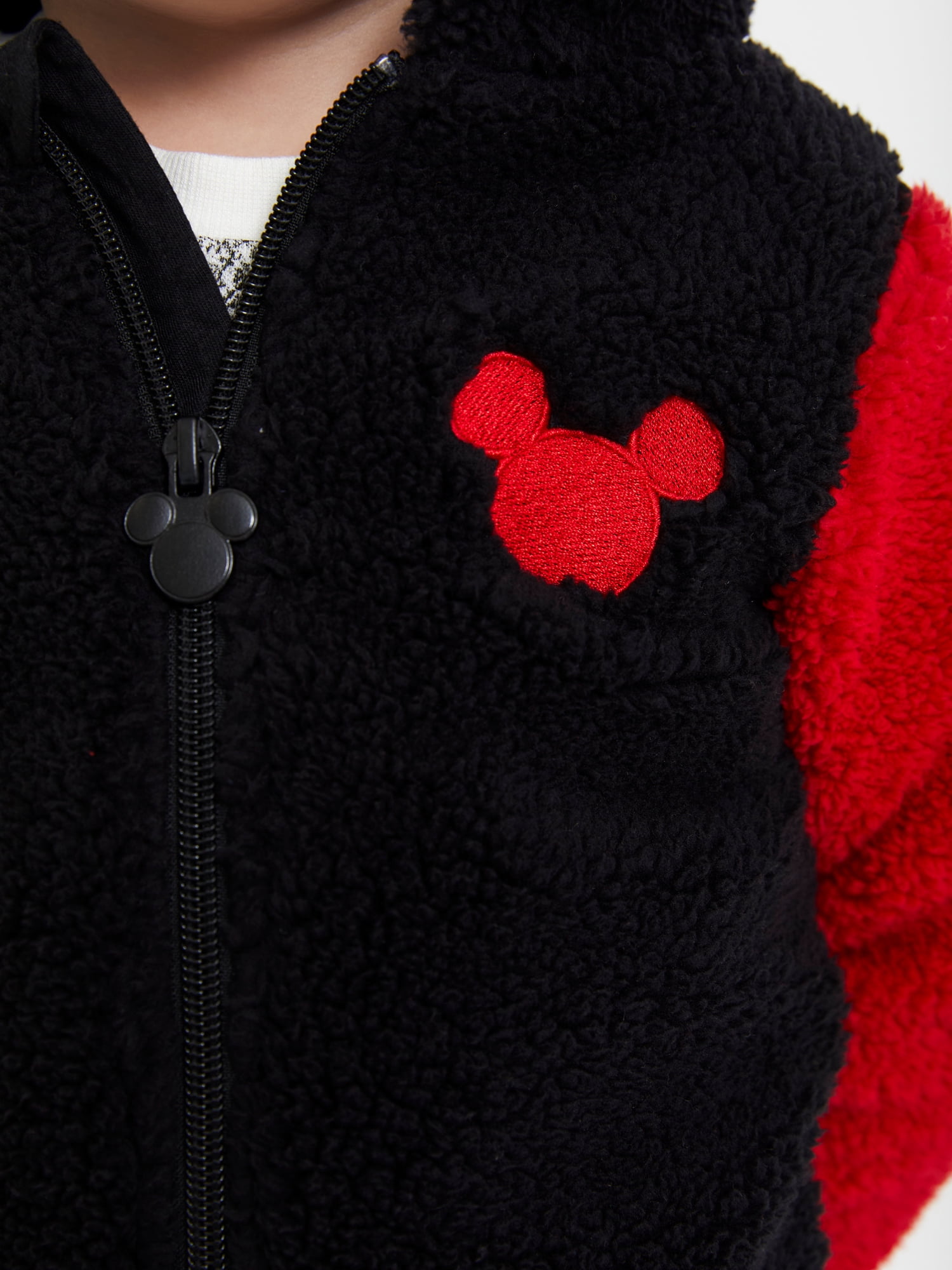 Mickey Mouse Toddler Cosplay Faux Sherpa Hoodie, 12M-5T