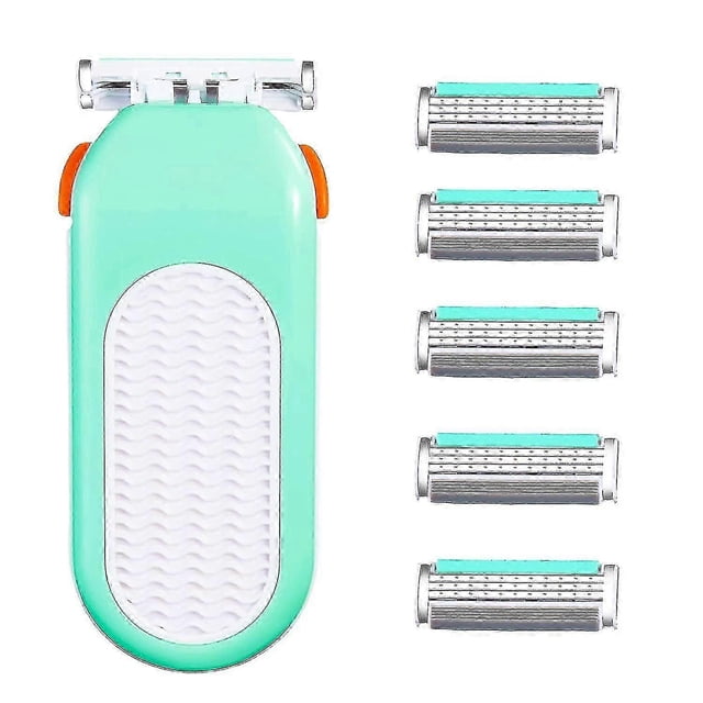 Razors For Women 6 Refills 3 Blades Shaver For Face Legs Bikini Area, Comfort Glid, Green 26-27s