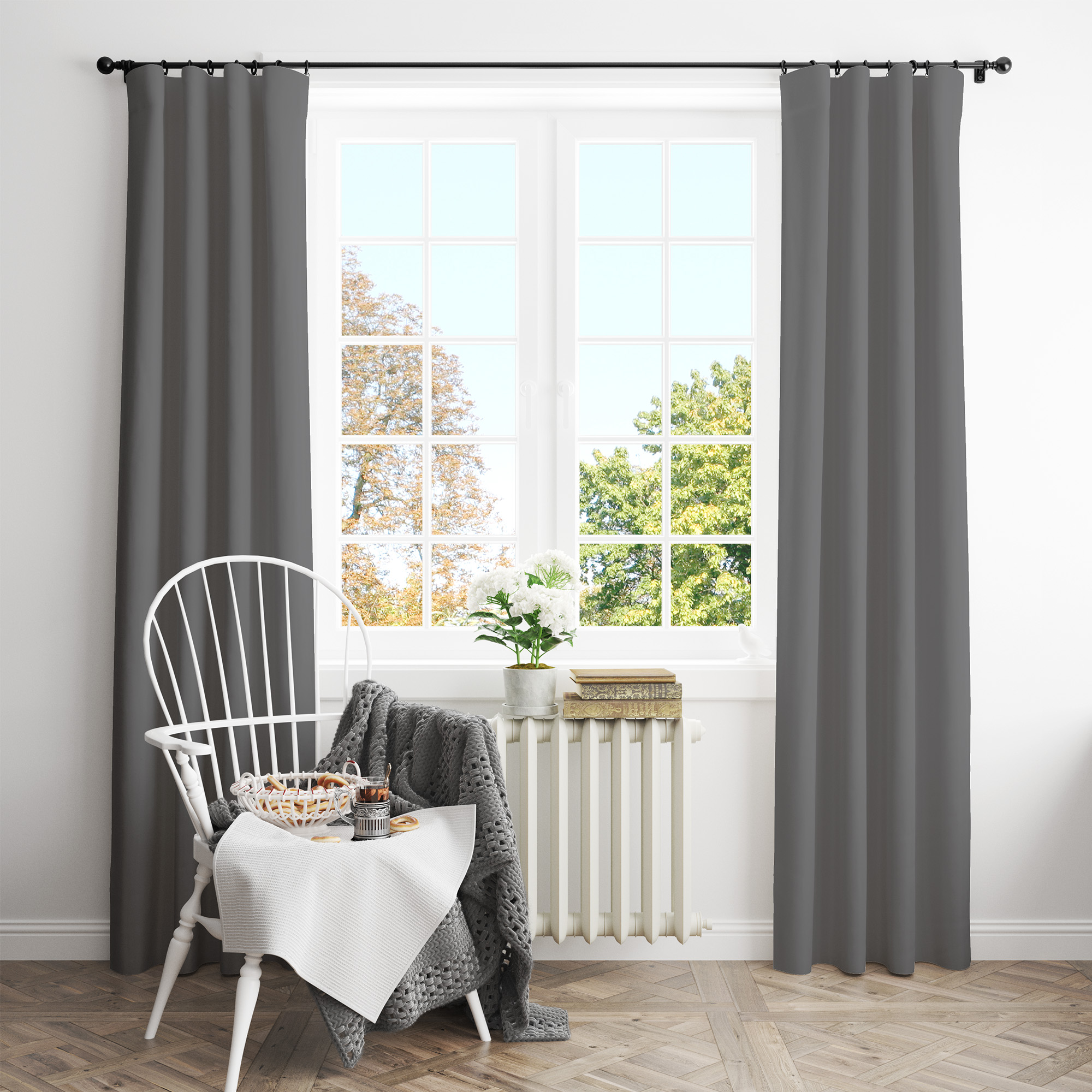 Deconovo Thermal Blackout Curtains, Light Gray, 2 Panels photo 4
