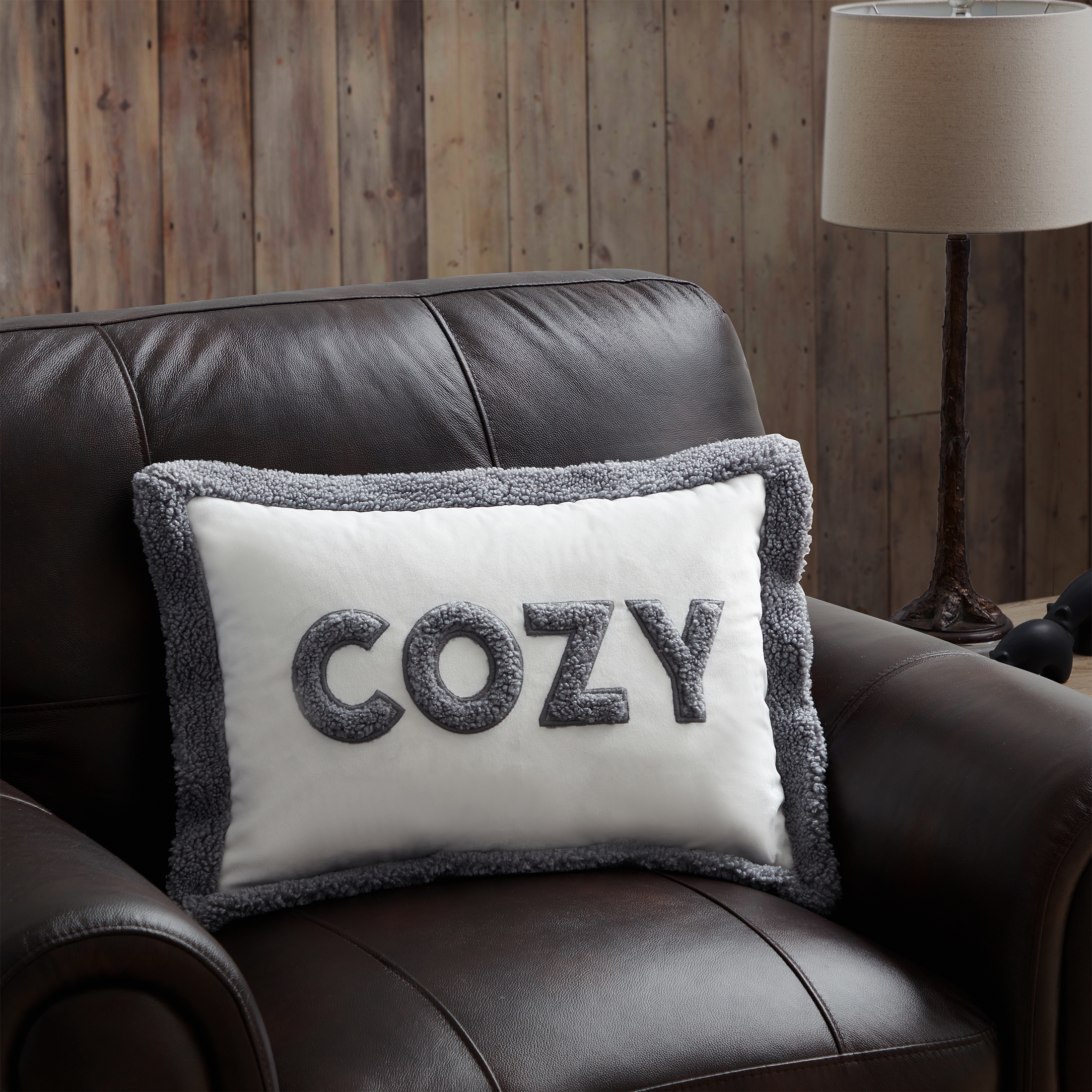 PAWZ by Bearpaw Ainsley 14' x 20' White Typography Mink Decorative Pillow, 1-Piece