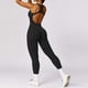 thumbnail image 4 of Mono de yoga de punto sin costuras para mujer, pantalones largos sin espalda y con aberturas - Elástico, transpirable y elegante para yoga/gimnasio - S-L, 4 of 5