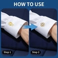thumbnail image 3 of 2Pcs Silver Crystal Rhinestone Button Covers Sleeve Buttons Cover Detachable Shirt Button Clips Buttons Flower Sleeve Jewelry Stylish Shirt Cufflinks for Dress Suit Shirt Tuxedo Accessories, 3 of 5