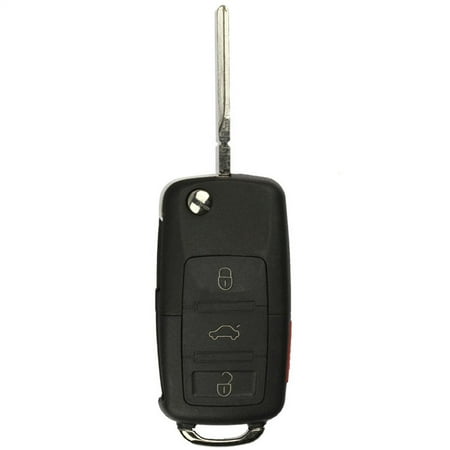 Flip Key Vw KeylessOption Keyless Entry Remote Control Car Flip Key Fob Replacement HLO1J0959753AM, HLO1J0959753DC for VW Volkswagen ()