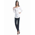 thumbnail image 3 of Blusa Maternidad Off Shoulder Rayón Fresca Cómoda Ropa Embarazo Blusa Mujer Versátil Color Blanco, 3 of 4
