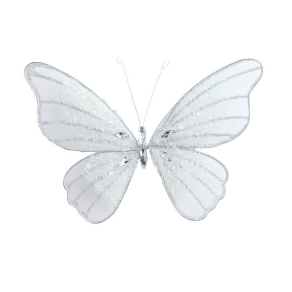 FeiFu Hollow Out Double Layer Butterflies Christmas Wreath Vines Accessories for Christmas Tree Fireplace Wall Home Holiday Decoration