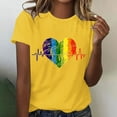 thumbnail image 2 of Dovford T Shirts Women Rainbows Heart Graphic Tees Shirts LGBT Shirts Casual Short Sleeve Tops, 2 of 7