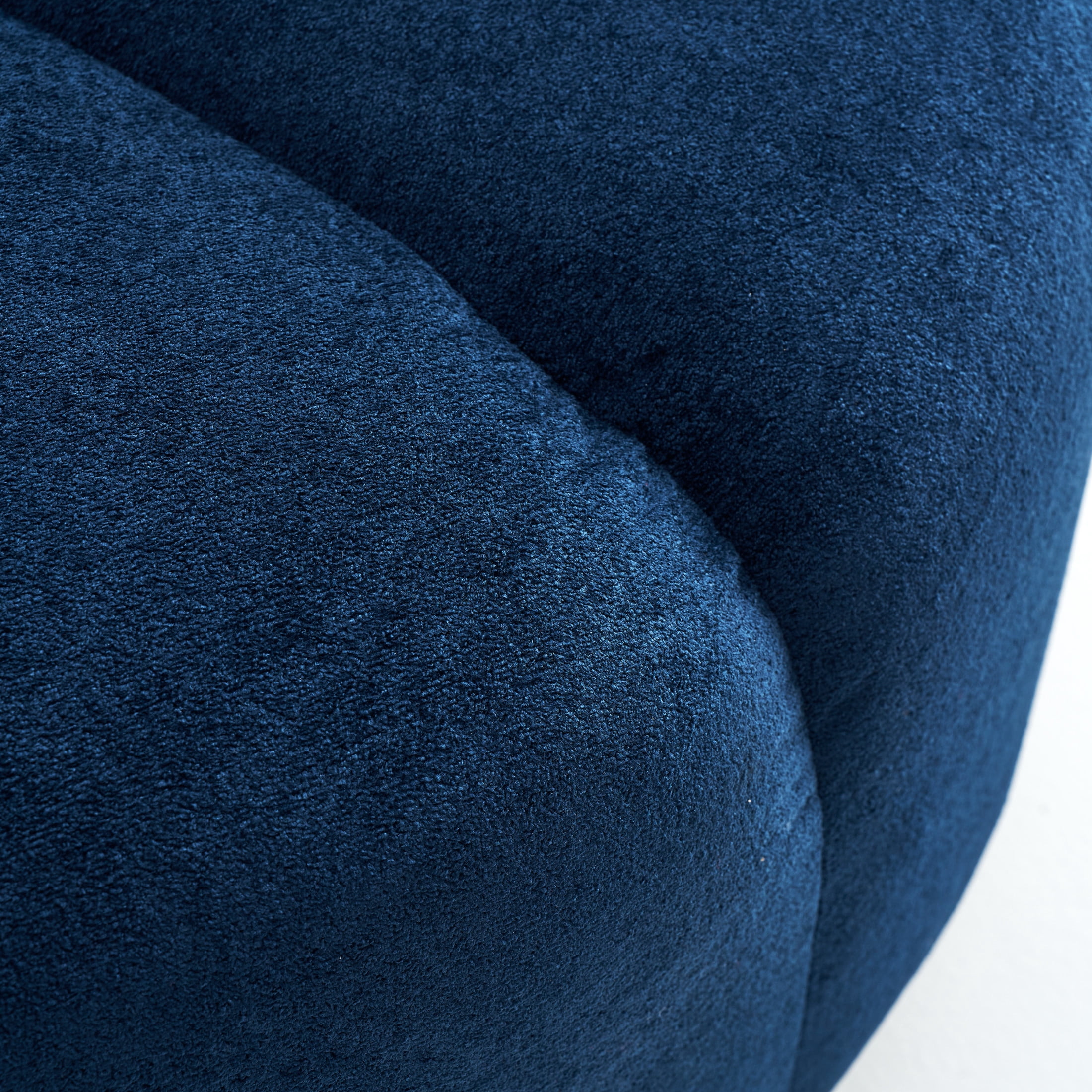 Christopher Knight Home Modern Round Velvet Pumpkin Ottoman, Plush Upholstered Footstool, Navy Blue