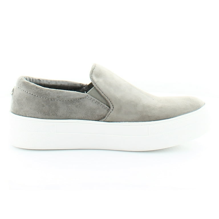 Steve Madden Gills Grey Suede Rounded Toe Slip On Suede Low Top Sneakers Grey Suede 12
