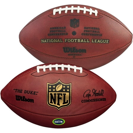 Seattle Seahawks Embroidered Football - Wilson Seattle Seahawks Official Duke Football with Team Decal