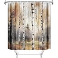 thumbnail image 2 of Birch Tree Oil Painting Shower Curtain - 72x72 Inch Modern Abstract Aesthetic Washable Waterproof Bath Decor with Hooks, 2 of 6