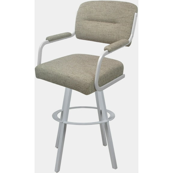 Swivel Extra Tall 34" Metal Bar Stool - M-110 WB - Hemsath Driftwood Tan-White