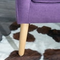 thumbnail image 4 of GDF Studio Boca Grande Mid Century Modern Fabric Tufted Accent Chairs, Set of 2, Purple and Natural, 4 of 12