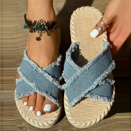 

Josdec Womens Shoes Clearance Flowers Open Toe Slippers Shoes Comfy Sandals Comfortable Beach Sandals