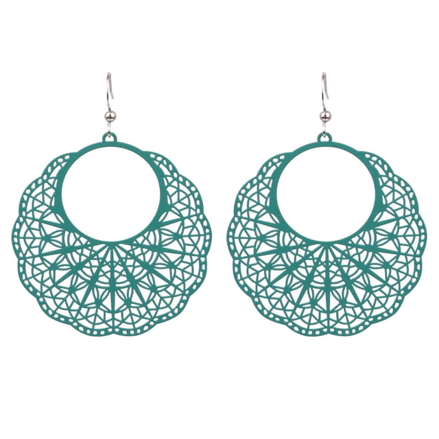 1 par de pendientes de cobre para mujer, redondos, elegantes, recubiertos a la moda, fáciles de combinar, joyería para pendientes, regalo de Ropa, zapatos y accesorios Miscelánea lago verde Minnieouse AP015713-02