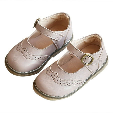 

Tengma Toddler Girl Sandals Girls Shoes Spring/Autumn Solid Color Flat Bottomed Low Top Anti Slip Breathable Casual Shoes Party Birthday School Sandals for Girls （Pink Size: 27）