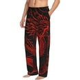 thumbnail image 6 of Sigee Red Dragon On Black print Men's Pajama Pants Lounge Sleep Bottoms with Elastic Waistband and Pockets-X-Large, 6 of 6