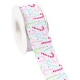 thumbnail image 1 of NUEVAS ventas Cinta de grosgrain estampada con patrón de cinta de muletas navideñas de 50 yardas, 1 of 4
